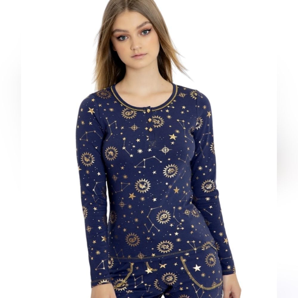 BLACKMILK magic mascots navy blue and gold long sleeve comfy top Harry‎ Potter L